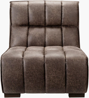 Surya Belfort Modern Accent Chair - 37"H X 35"W X 39"D, Durable Leather, Easy Care For Timeless Comfort Upholstery, Charcoal,Base, Dark Brown Faux Leather,Leather,Rubber Wood,Polyurethane Foam,Polyester,Polyfill Bft-004