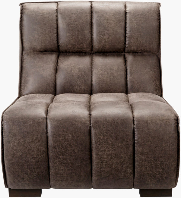 Surya Belfort Modern Accent Chair - 37"H X 35"W X 39"D, Durable Leather, Easy Care For Timeless Comfort Upholstery, Charcoal,Base, Dark Brown Faux Leather,Leather,Rubber Wood,Polyurethane Foam,Polyester,Polyfill Bft-004