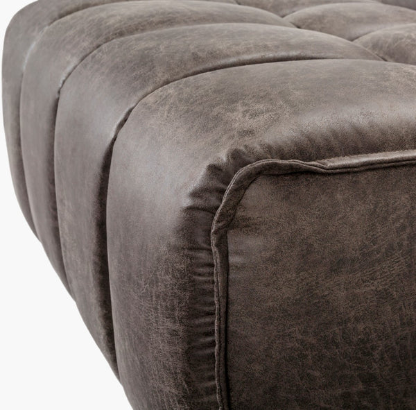 Surya Belfort Modern Accent Chair - 37"H X 35"W X 39"D, Durable Leather, Easy Care For Timeless Comfort Upholstery, Charcoal,Base, Dark Brown Faux Leather,Leather,Rubber Wood,Polyurethane Foam,Polyester,Polyfill Bft-004