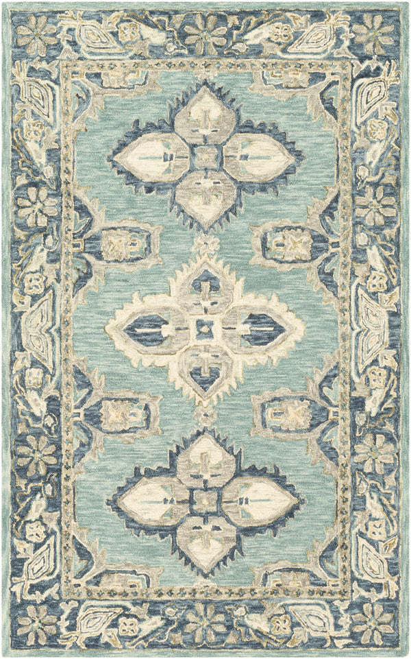 Surya Bonifate Bft-1000 2' X 3' Hand Tufted Wool Rug - Global Style Statement For Any Room, Made In India Pale Blue Wool Bft1000-23