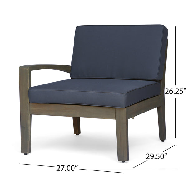 English Elm Grenada Outdoor Modular Sectional Solid Acacia Wood Slatted Patio Sofa Set Dark Grey 63887-66388.00-63699.00GRY