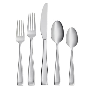 Lenox Oneida Moda 5 Piece Fine Flatware Place Setting, Service for 1 Metallic, STAINLESS METAL T711005C