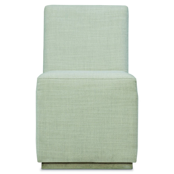 Bernhardt Bernhardt Casey Side Chair: Transitional Farmhouse X Mid-Century Upholstered Seat, Rubberwood Base, Casters 398503G