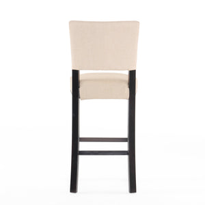 English Elm Christopher Knight Home® - Barstools Beige set of 2 with Rivet Accent, Upholstered Fabric Cushion, Durable Wood Frame, Versatile 56695.00