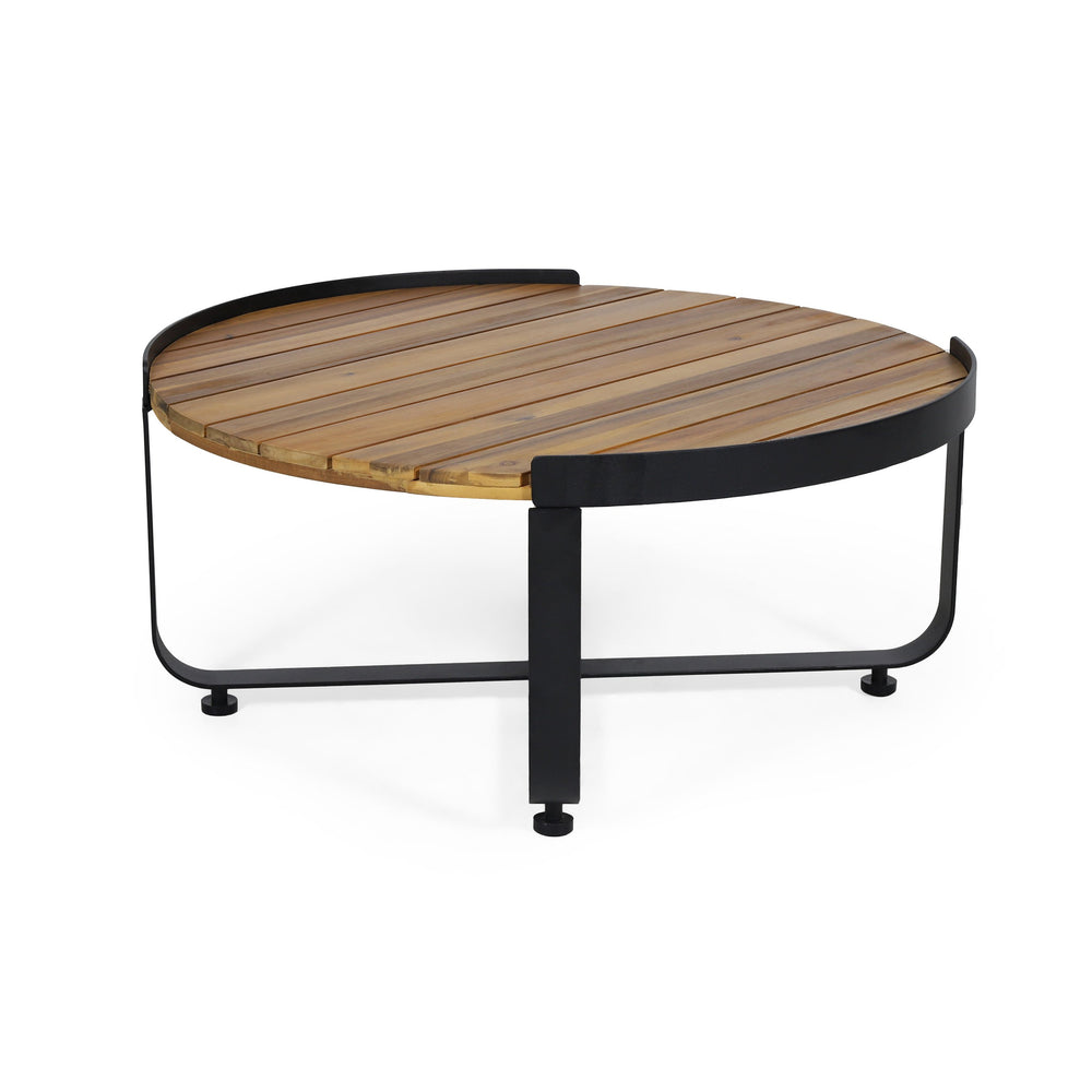English Elm Christopher Knight Home® - ISAAC Teak Coffee Table with Powder-Coated Metal Frame, Acacia Wood Top, Modern Industrial 31.5" square 69567.00