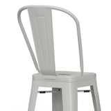 Hearth and Haven 24" Metal Dining Counter Stool with Curved Back and Vertical Slat B136P158665 White