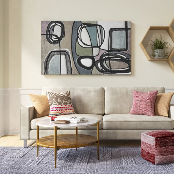 English Elm Wagner Round Coffee Table - Elegant White Marble & Acacia Wood With Antique Bronze Metal Frame B136P159966-GIGA