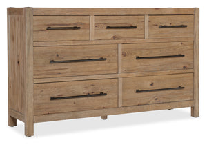 Vineyard Row Seven-Drawer Dresser Light Wood 6952-90002-80 Hooker Furniture