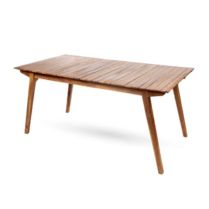 English Elm Outdoor Acacia Wood Rectangular Patio Dining Table Seats Six with Teak Finish 60388.00
