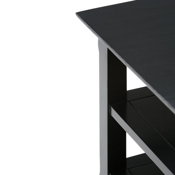 English Elm Acadian End Table In Black - Handcrafted Solid Wood With Open Shelves For Stylish, Versatile Storage B136P159687