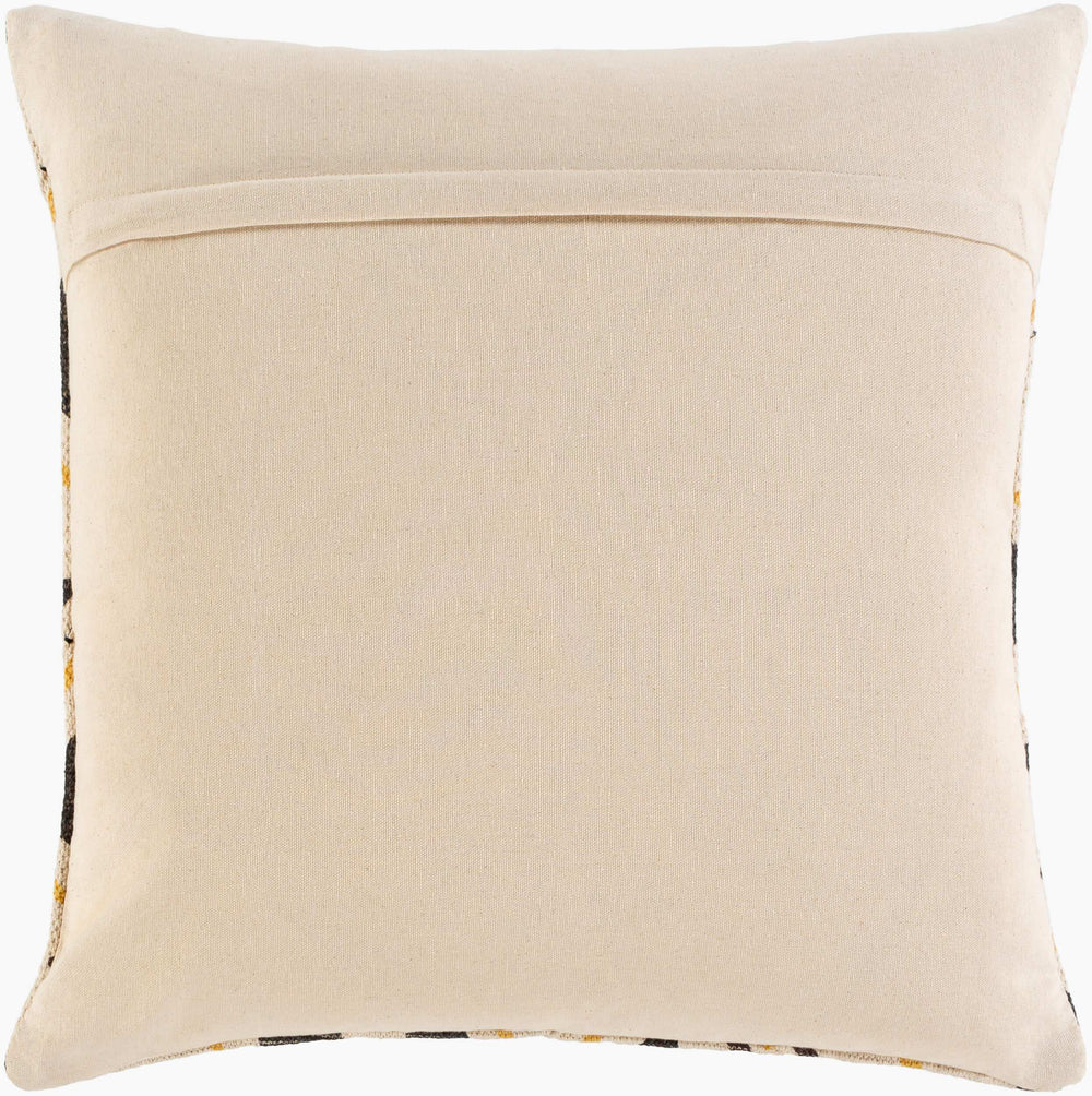 Surya Binga 20" X 20" Bohemian Global Accent Pillow With Exotic Embroidery – Elevate Your Space! Cream Cotton,Cotton Bga001-2020d