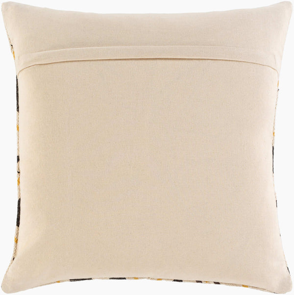Surya Binga 20" X 20" Bohemian Global Accent Pillow With Exotic Embroidery – Elevate Your Space! Cream Cotton,Cotton Bga001-2020d