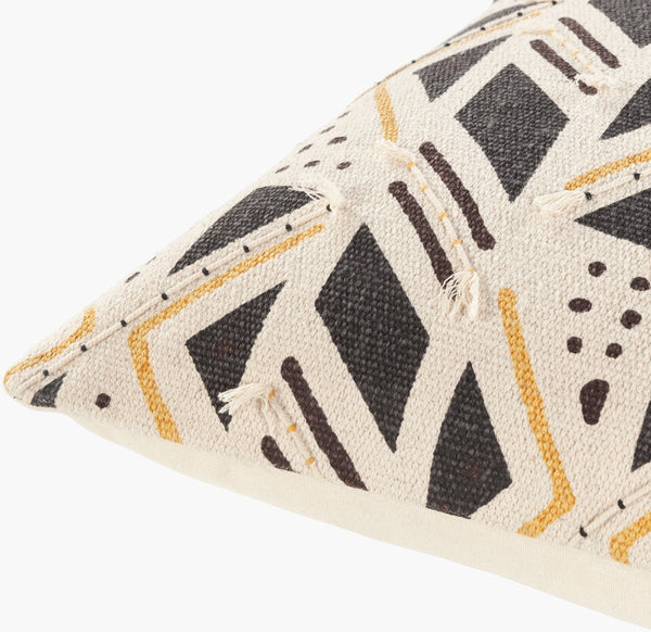 Surya Binga 20" X 20" Bohemian Global Accent Pillow With Exotic Embroidery – Elevate Your Space! Cream Cotton,Cotton Bga001-2020d