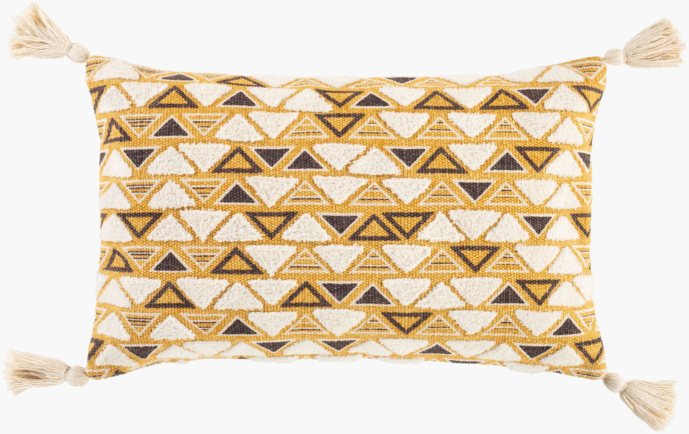 Surya Binga 14"L X 22"W Elegant Lumbar Pillow – Global Inspired Design For Eclectic Home Décor Charm! Mustard Cotton,Cotton Bga002-2214