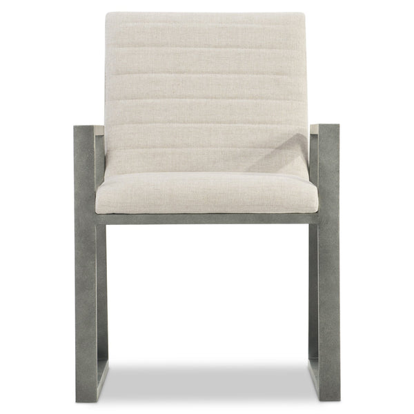 Bernhardt Bernhardt Tribeca Arm Chair — Modern Horizontal Channel Upholstery, Textured Aluminum Sled Base, Durable Comfort 333542