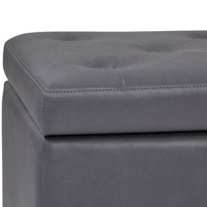 English Elm Hamilton - Versatile Stone Grey Storage Ottoman With Tufted Detailing For Stylish Home Organization B136P158173