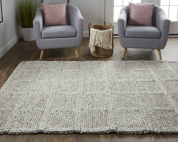 Feizy Rugs 6790739f Berkeley Hand Woven Wool Rug - Earthy Comfort, Durable Design For Modern Spaces And Easy Care Ivory,Gray Wool 6790739fnatgryh50