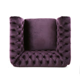 Christopher Knight Home® - Noble House - Westminster Chesterfield Velvet Club Chair, Blackberry