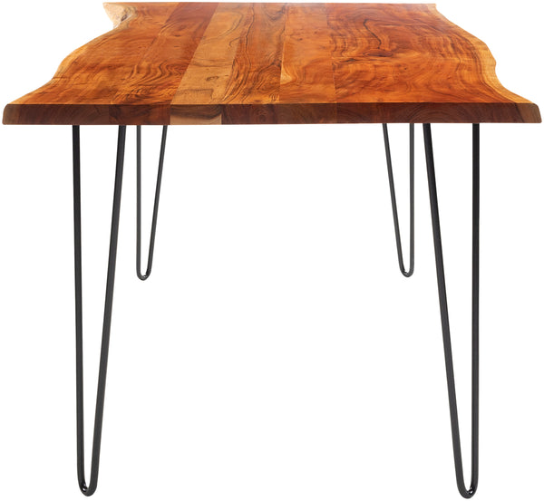 Bergen BGE-001 30"H x 72"W x 36"D Dining Table BGE-001  Top: Brown; Base: Black Surya