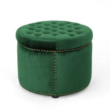 Christopher Knight Home® - Noble House - Tiernan Glam Velvet Tufted Ottoman