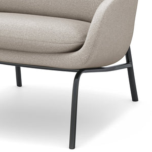 English Elm Elmont Mid-Century Accent Chair in Natural Woven Fabric with Lumbar Pillow & Black Metal Base, Upholstered B136P159930