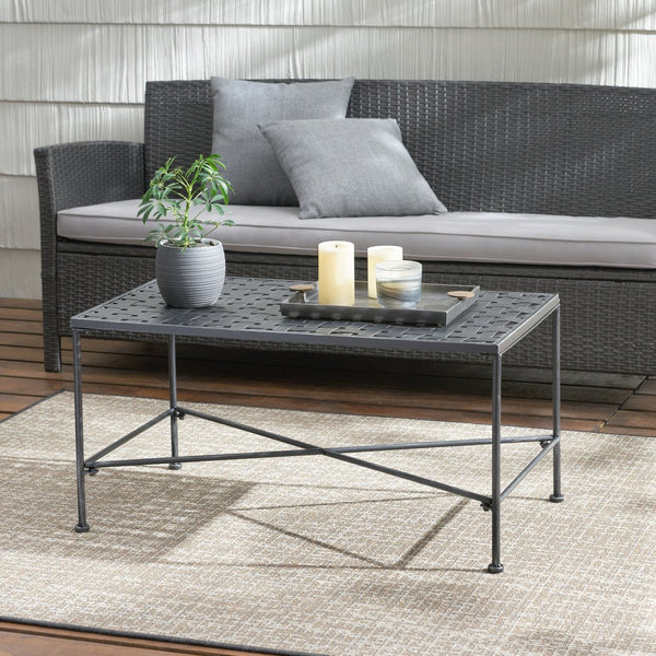 English Elm Christopher Knight Home® - LUNA Modern Black Iron Coffee Table, Powder-Coated Durable Frame, 36.75"W x 20.75"D x 18"H Stylish 57639.00