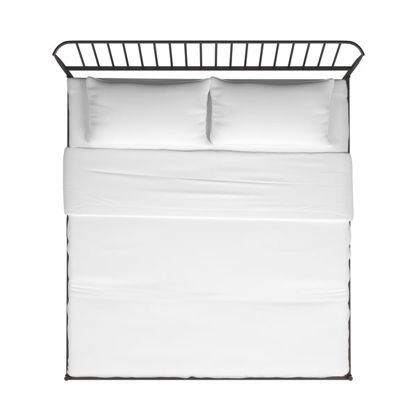 Homelegance By Top-Line Dante Metal Platform Bed with Curved Metal Headboard Dark Bronze Metal