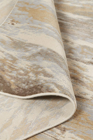 Feizy Rugs Parker Abstract Distressed Rug - Contemporary Viscose And Polyester Design For Modern Interiors Ivory,Tan,Brown Viscose,Polyester Prk3704fbgebluh00