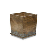 Heritage Inlay Wood Waste Basket