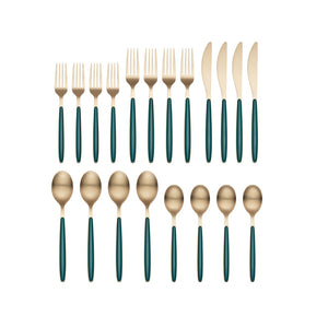 Lenox Cambridge Kiernan Forest Green Champagne 20-Piece Flatware Set NO COLOR METAL 519320GZDS