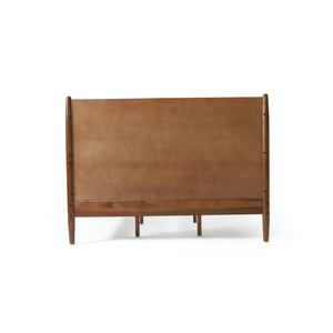 English Elm Cohron Solid Acacia Twin Platform Bed with Splayed Legs and Mid-century Modern Style 67062.00MEDBRN-CK-FULL BED