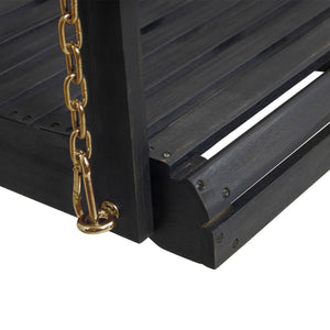 English Elm Tasmania Acacia Hardwood Porch Swing Slatted Outdoor Bench with Hanging Chains 69655.00DGRY