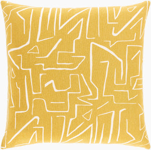 Surya Bogolani 20" X 20" Global Accent Pillow - Soft Cotton, Unique Design, Exotic Home Decor Statement Piece Mustard Cotton,Cotton Bgo002-2020p