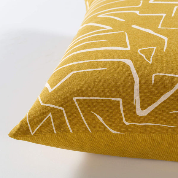 Surya Bogolani 20" X 20" Global Accent Pillow - Soft Cotton, Unique Design, Exotic Home Decor Statement Piece Mustard Cotton,Cotton Bgo002-2020p