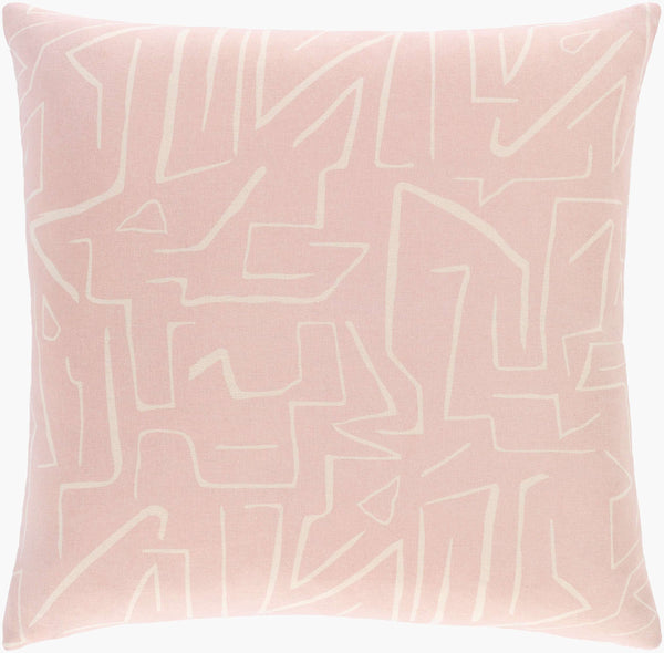 Surya Bogolani 20" X 20" Global Accent Pillow - Soft Cotton, Unique Design, Exotic Home Decor Statement Piece Dusty Pink Cotton,Cotton Bgo003-2020