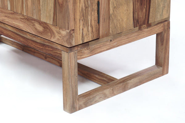 Porter Designs Porter Urban Solid Sheesham Wood Bar Cabinet – Elegant Natural Finish For Stylish Home Storage! Natural Wood 07-117-30-1126