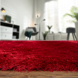 Feizy Rugs Indochine Plush Hand-tufted Polyester Shag Rug - Luxurious High Pile For Contemporary Spaces Red,Purple Polyester 4944550fcby000g00