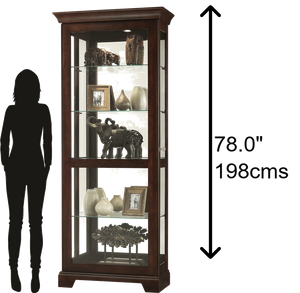 Hekman Furniture 680579 Howard Miller Berends Iii Lighted Curio Cabinet - Elegant Design, Adjustable Shelves & Security Espresso Berends Iii Curio Cabinet 680579