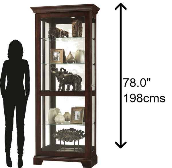 Hekman Furniture 680579 Howard Miller Berends Iii Lighted Curio Cabinet - Elegant Design, Adjustable Shelves & Security Espresso Berends Iii Curio Cabinet 680579