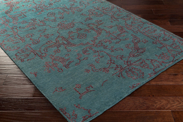 Surya Bagras Bgr-6002 Handmade Wool & Viscose 2' X 3' Rug - Luxurious Comfort & Modern Style For Your Home Teal Wool,Viscose Bgr6002-23