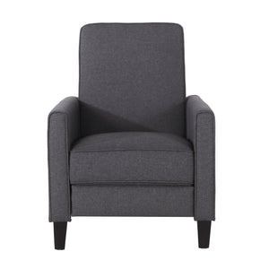 English Elm Christopher Knight Home® - Smoke Low-Profile Fabric Push Back Recliner Chair for Small Spaces, Tapered Legs & Pipe Edge Accents 52422.00FSMK
