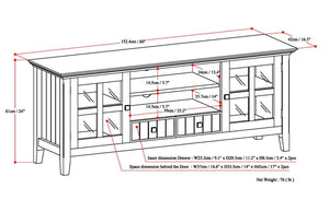 English Elm Acadian 60" Tv Media Stand - Elegant Brunette Brown With Storage & Cable Management For Your Home B136P159420