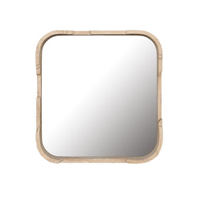 A.R.T. Furniture Post Square Accent Mirror - Cracked Almond Finish With Multi-level Texture - Unique Wall Art Piece Light Brown Ash & Pine Solid,Resin,Glass 288123-2355