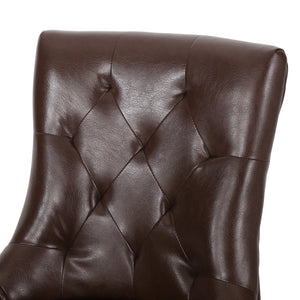 English Elm Cheney Tufted Upholstered Dining Chair Set with Solid Wood Legs for Modern Rooms 54181.00PUDBRN