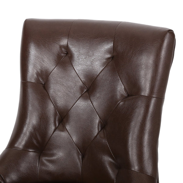 English Elm Cheney Tufted Upholstered Dining Chair Set with Solid Wood Legs for Modern Rooms 54181.00PUDBRN
