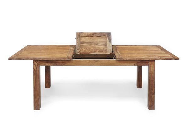 Porter Designs Porter Urban Solid Sheesham Wood Dining Table With Butterfly Leaf – Eco-friendly, Modern Design Natural Wood 07-117-01-4005