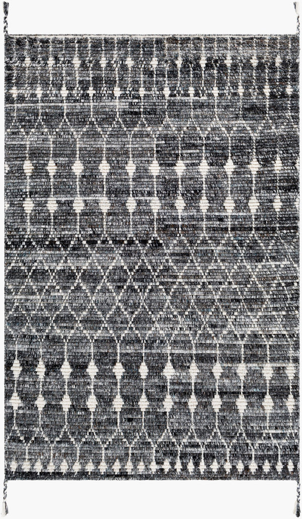 Surya Birch Handmade Rug 2' X 3' – Bohemian Style, Eco-friendly, Soft & Durable Global Decor Accent Black Recycled Pet Yarn Bhc2301-23