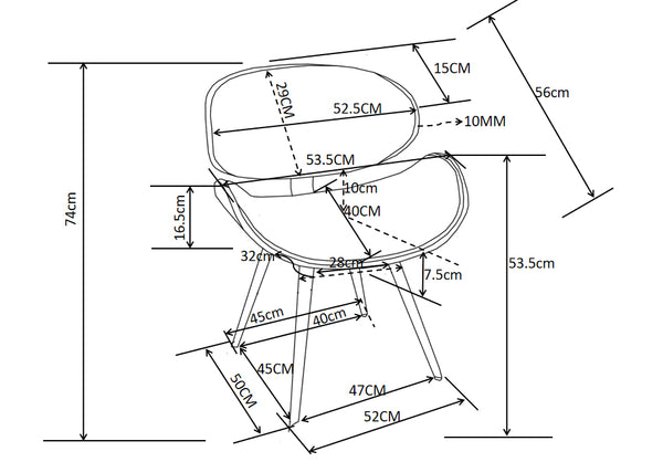English Elm Marana Dining Chair In Denim Blue - Mid-Century Modern Style With Comfort And Versatile Design B136P158914