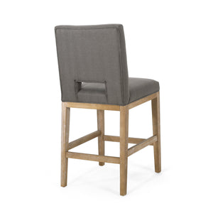 English Elm Christopher Knight Home® - COUNTER Grey Fabric Counter Stool with Padded Back, Sustainable Wooden Frame, Compact Comfort Seat 72489.00DPGRY