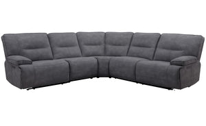 Parker House Parker Living Gladiator - Sky 6 Piece Modular Power Reclining Sectional with Power Adjustable Headrests Sky 60% Polyester, 40% PU (W) MGLA-PACKA(H)-SKY